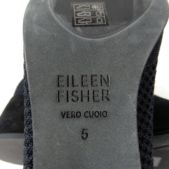 EILEEN FISHER Honey Stretch Knit Socks Booties Size 5 Black Block Heel NEW $235 - Picture 9 of 11